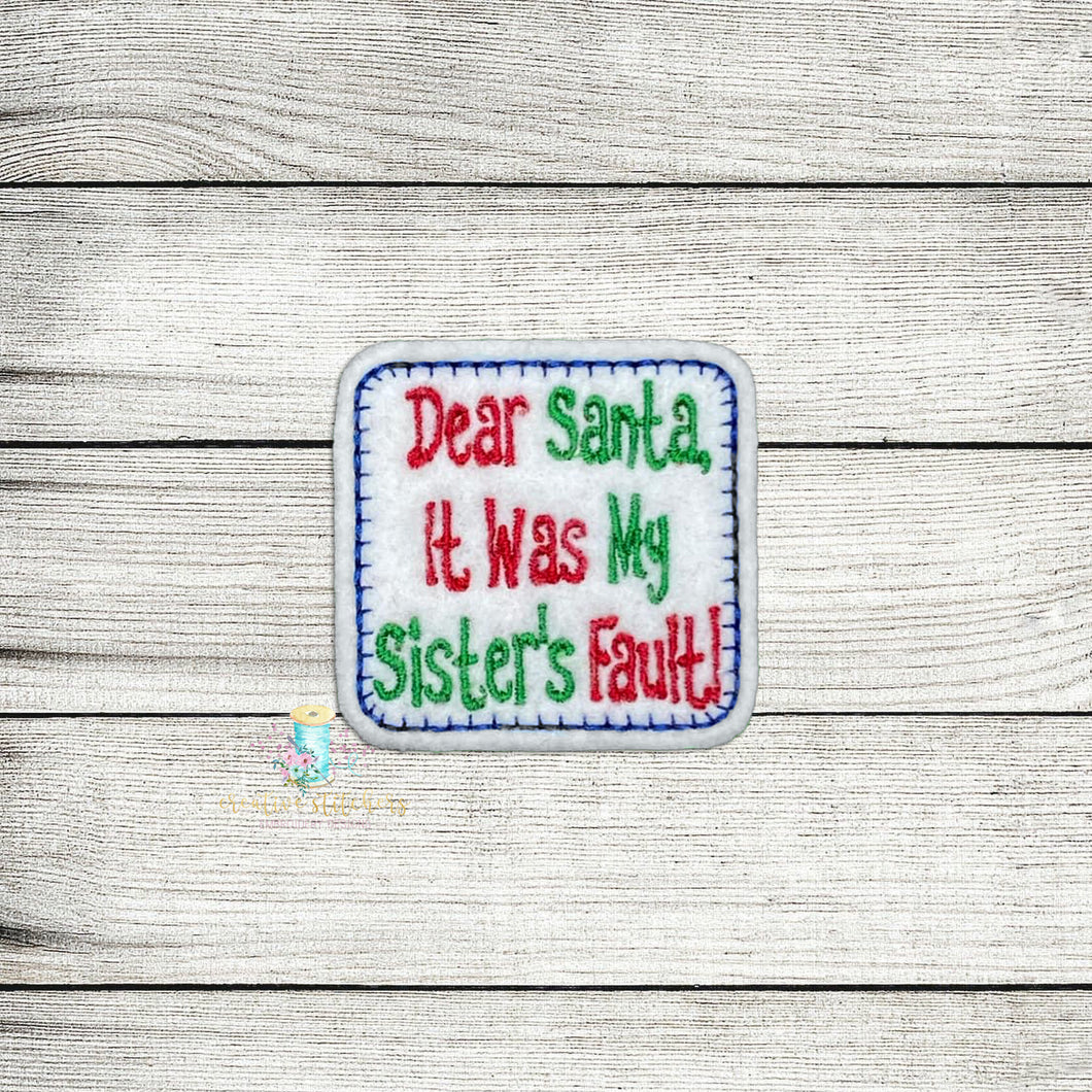 Dear Santa Feltie Digital Embroidery Design File