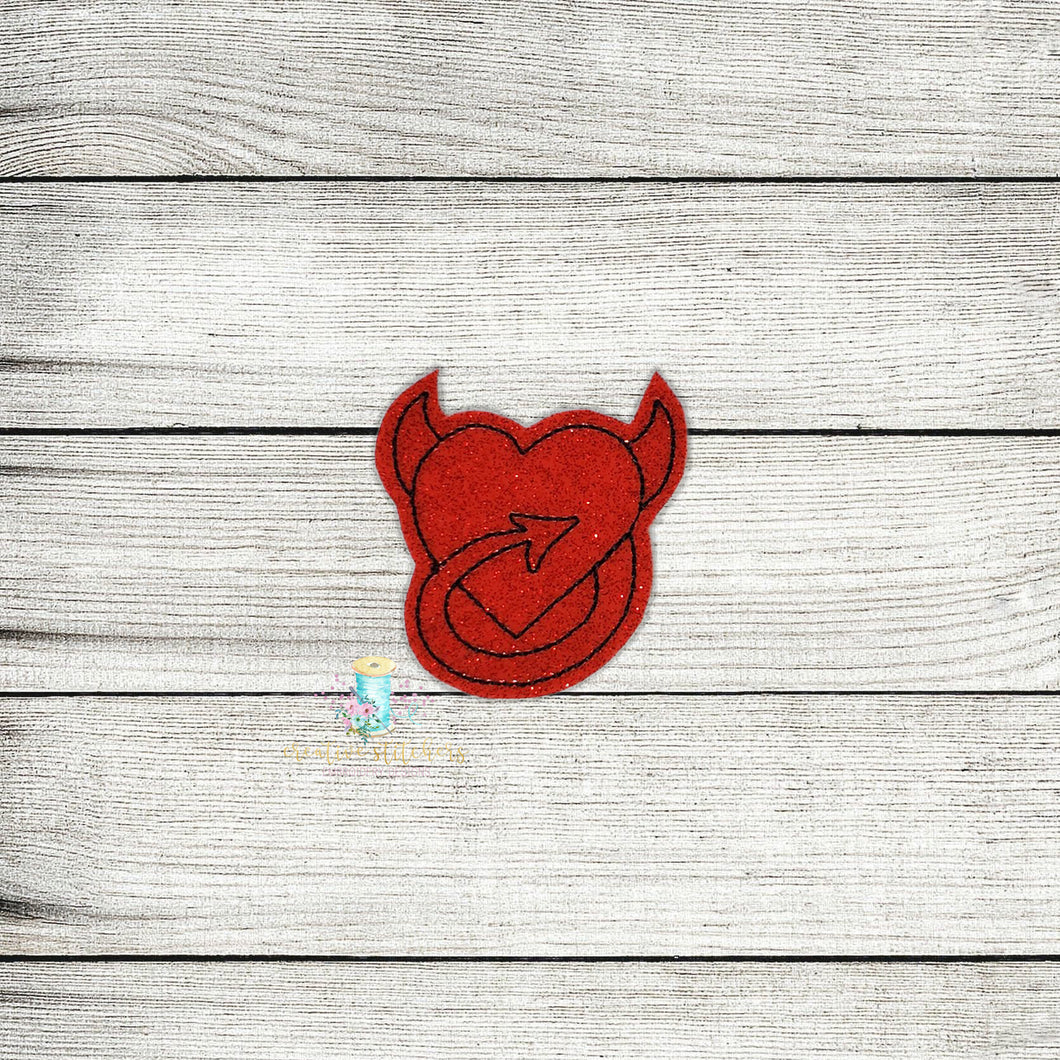 Devil Heart Feltie Digital Embroidery Design File