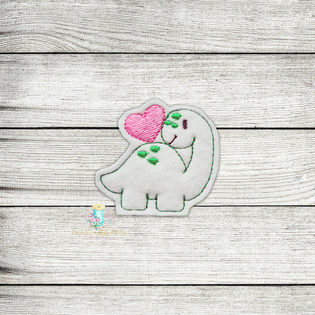 Dino Love Feltie Digital Embroidery Design File