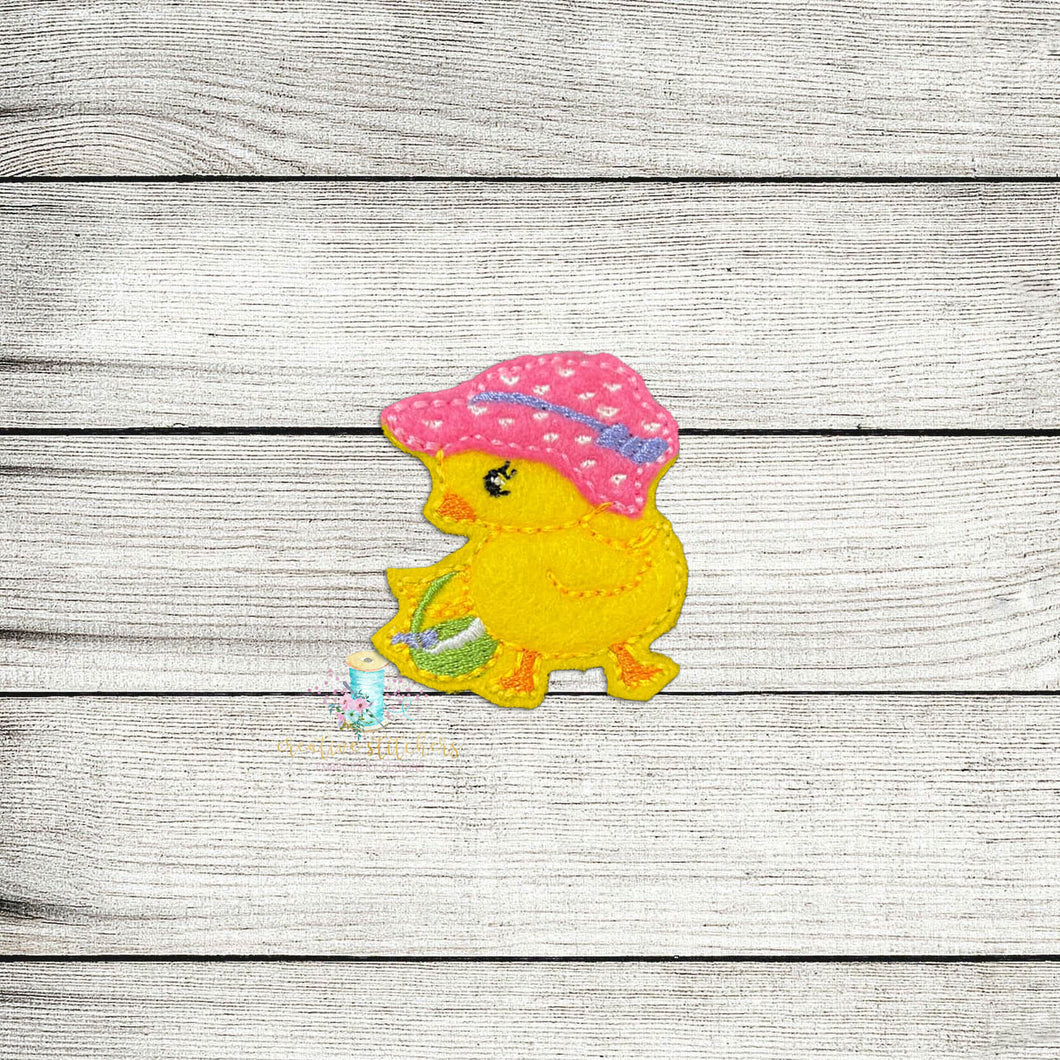 Easter Bonnet Chick Feltie Digital Embroidery Design File