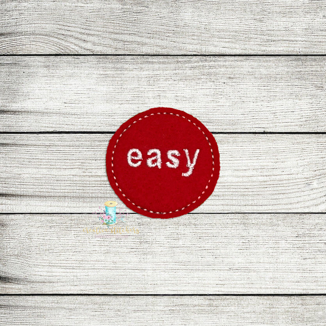 Easy Button Feltie Digital Embroidery Design File