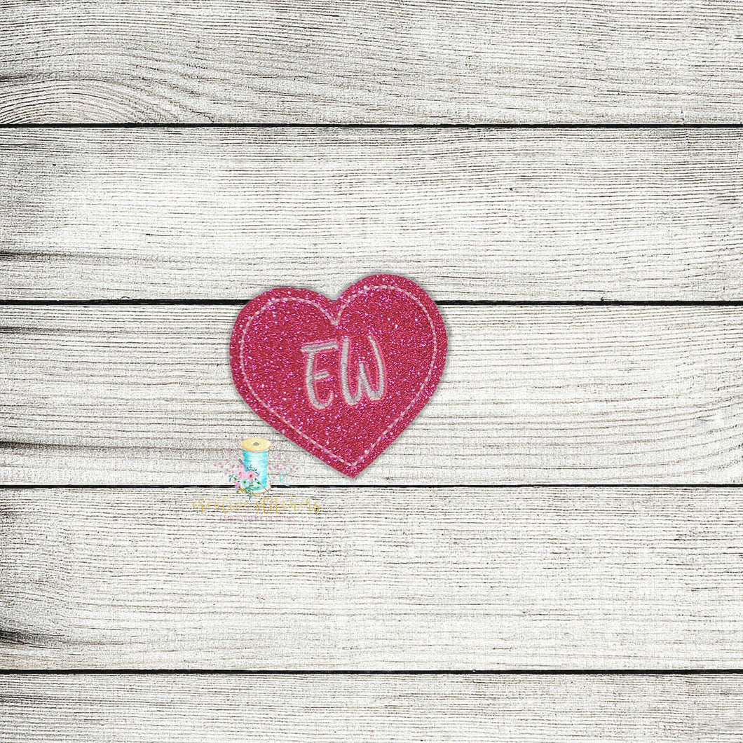 Ew Heart Feltie Digital Embroidery Design File