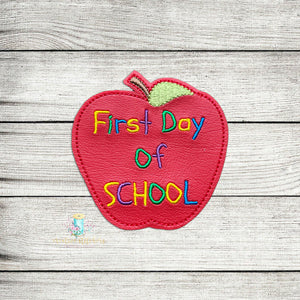First Day Of School Apple Slider Digital Embroidery Design File