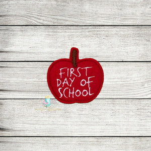 First Day Of School Feltie Digital Embroidery Design File