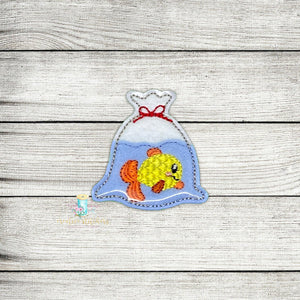 Fish In Bag Feltie Digital Embroidery Design File