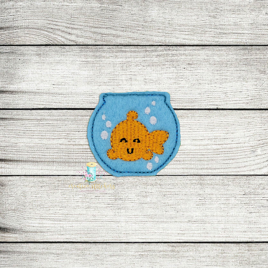 Fish In Bowl Feltie Digital Embroidery Design File