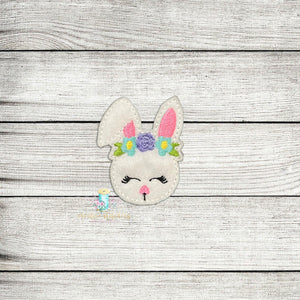 Floral Bunny Feltie Digital Embroidery Design File