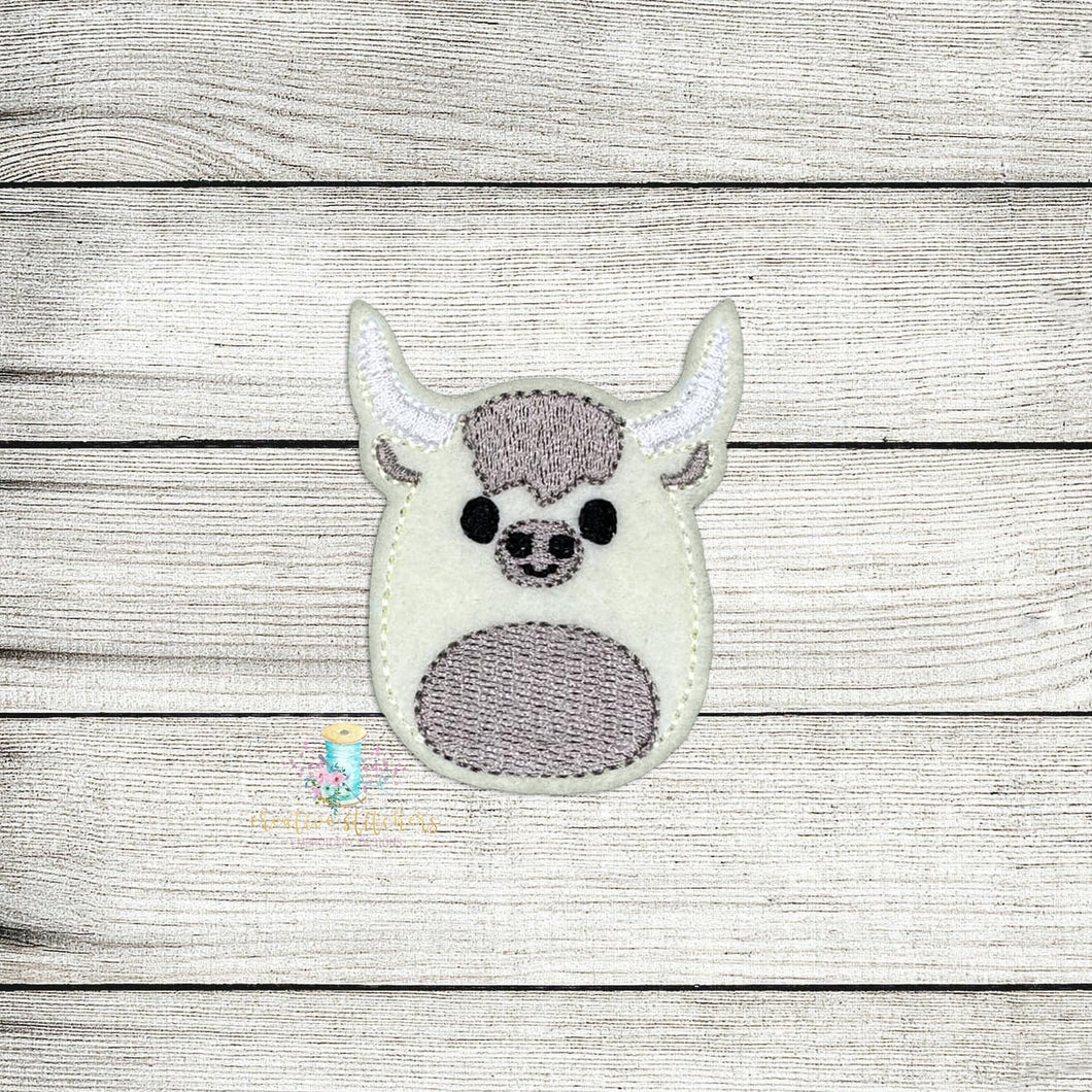 Fluffy Highland Cow Feltie Digital Embroidery Design File