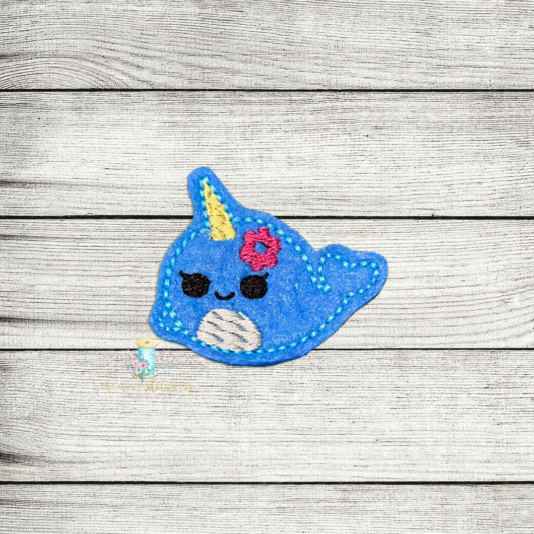 Gabie Narwhale Feltie Digital Embroidery Design File