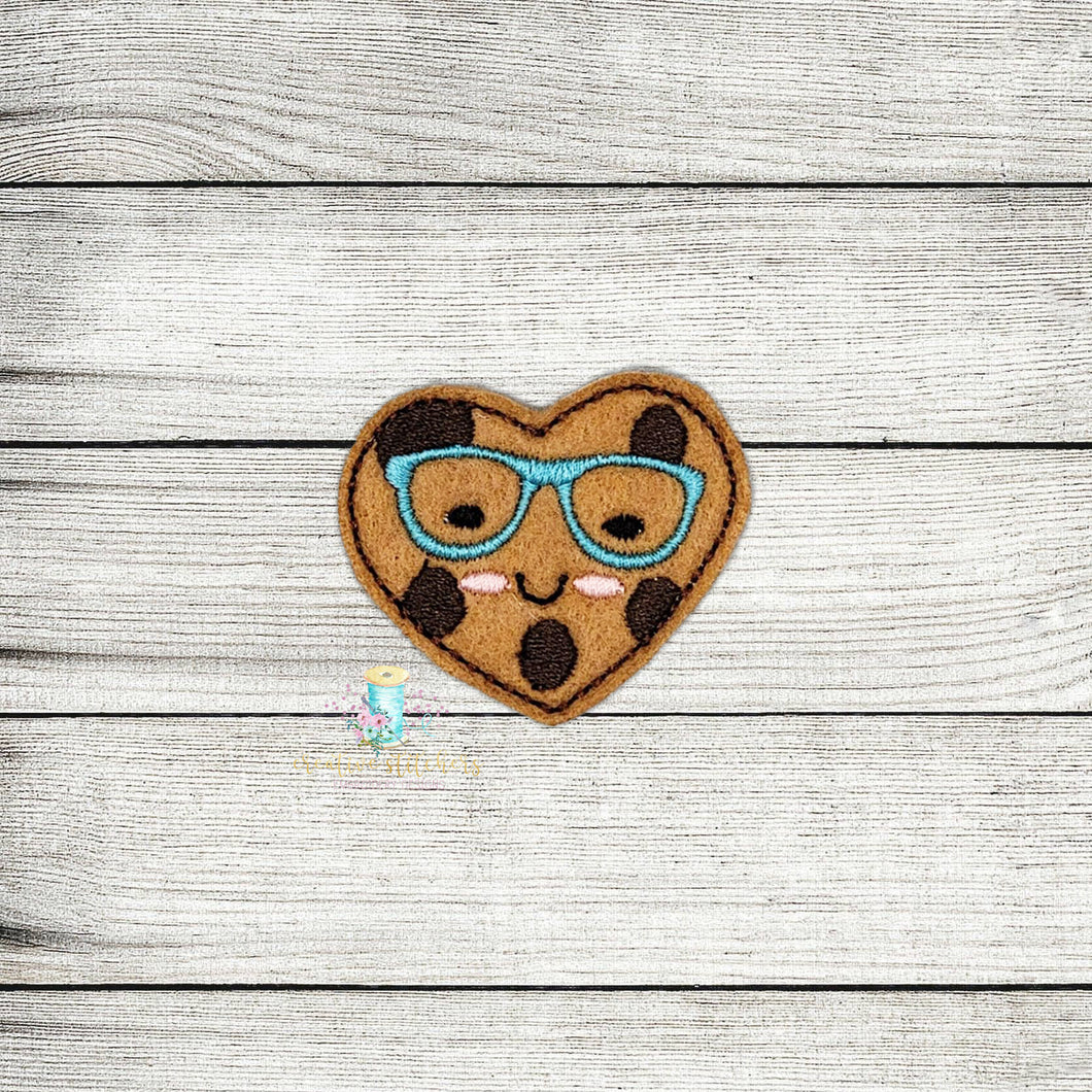 Geeky Heart Cookie Feltie Digital Embroidery Design File