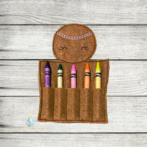 Gingerbread Crayon Holder Digital Embroidery Design File