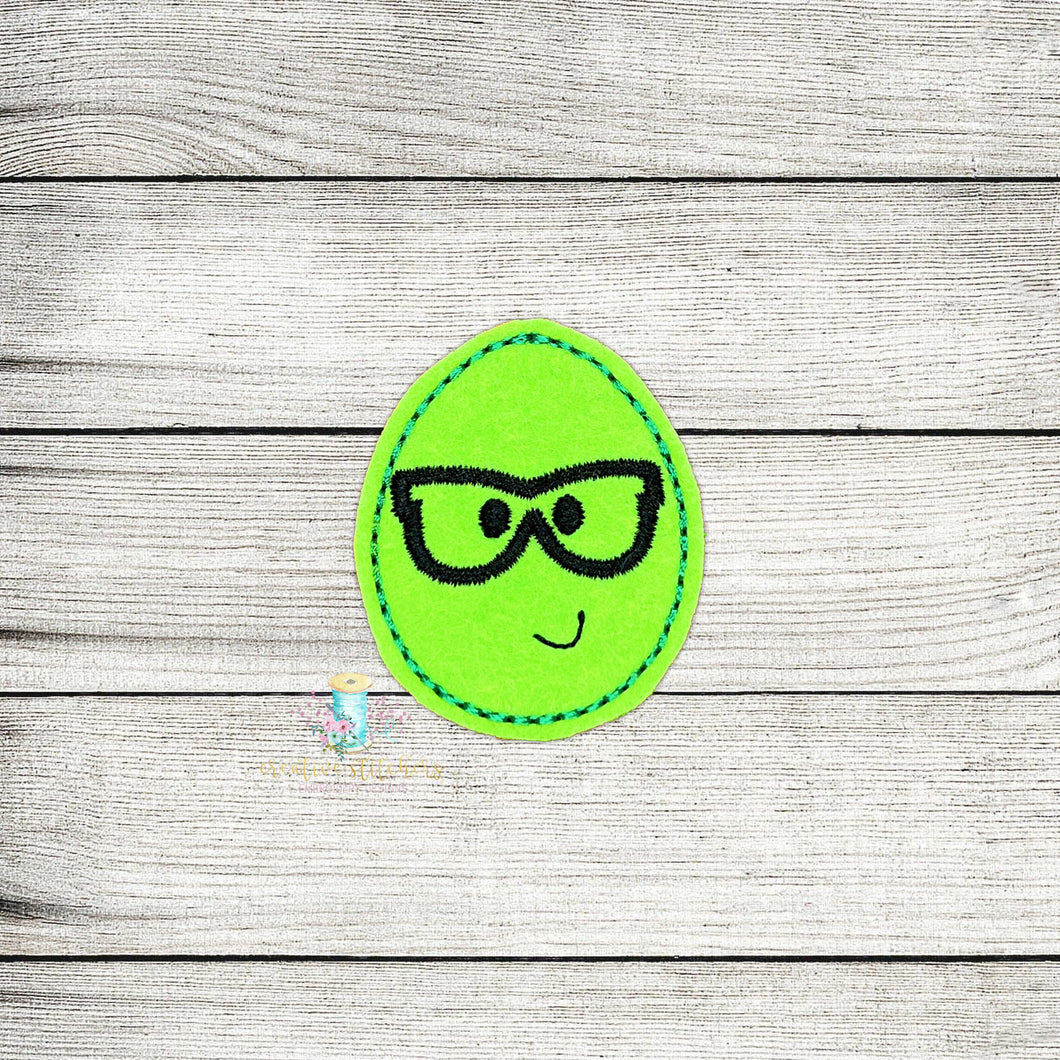 Green Easter Egg Feltie Digital Embroidery Design File