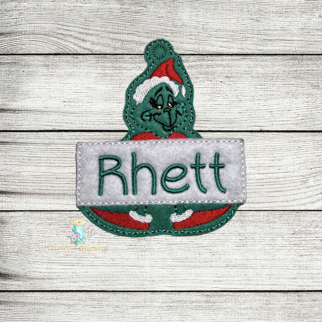Mean One Ornament Digital Embroidery Design File