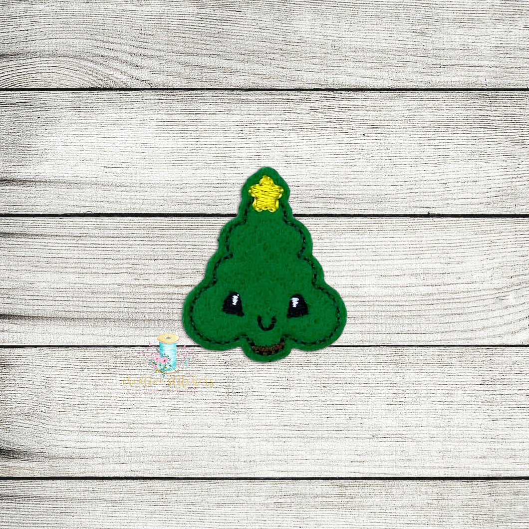 Happy X-mas Tree Feltie Digital Embroidery Design File
