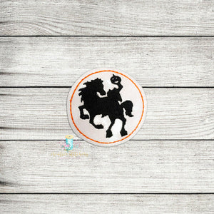 Headless Horseman Silhouette Feltie Digital Embroidery Design File