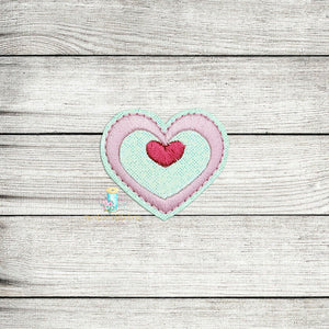 Heart Charm Feltie Digital Embroidery Design File