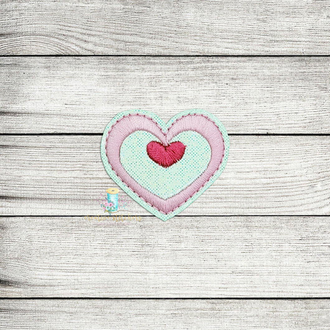 Heart Charm Feltie Digital Embroidery Design File