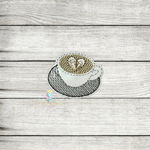 Heart Coffee Cup Feltie Digital Embroidery Design File