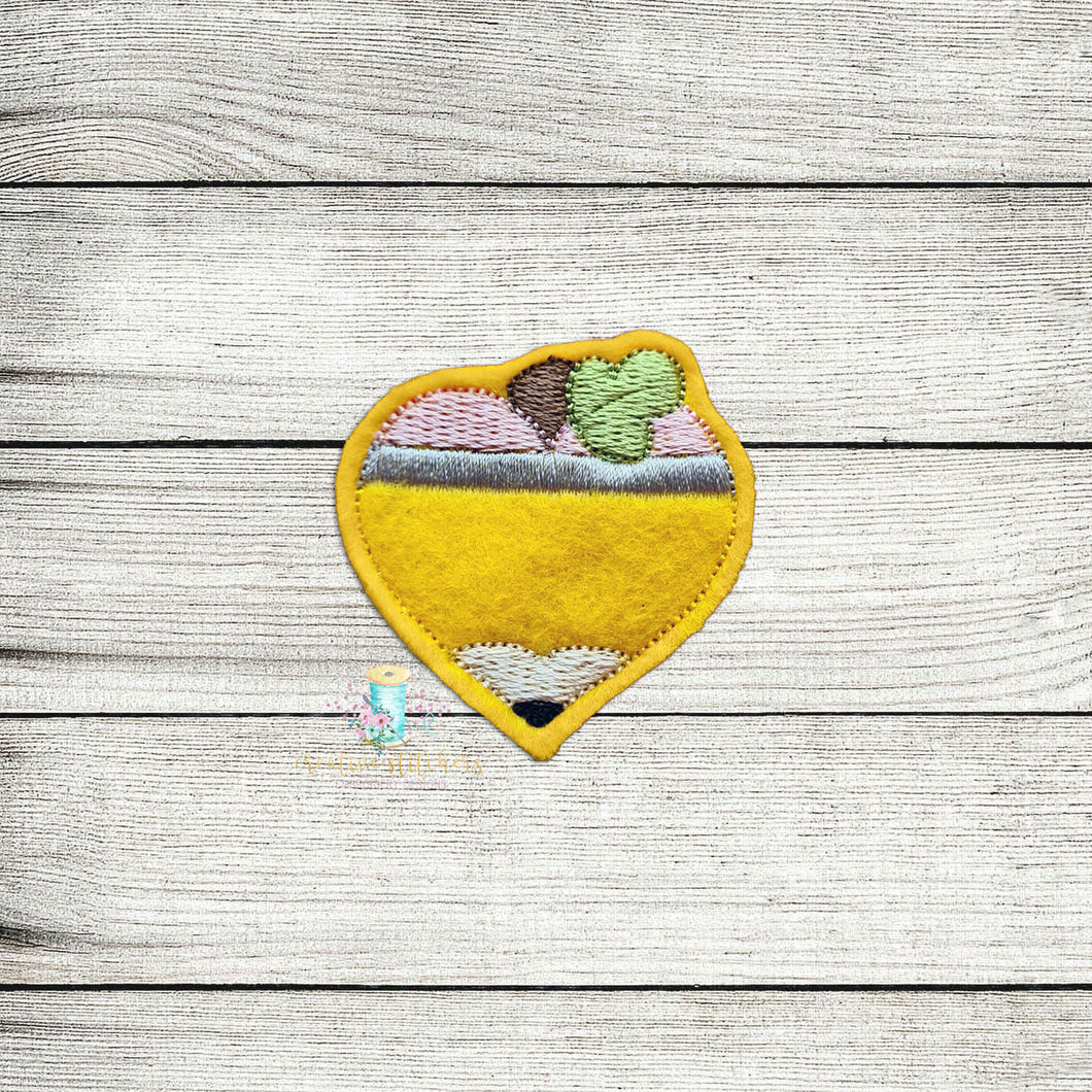 Heart Pencil Feltie Digital Embroidery Design File