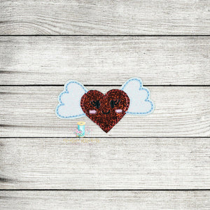 Heart & Wings Feltie Digital Embroidery Design File
