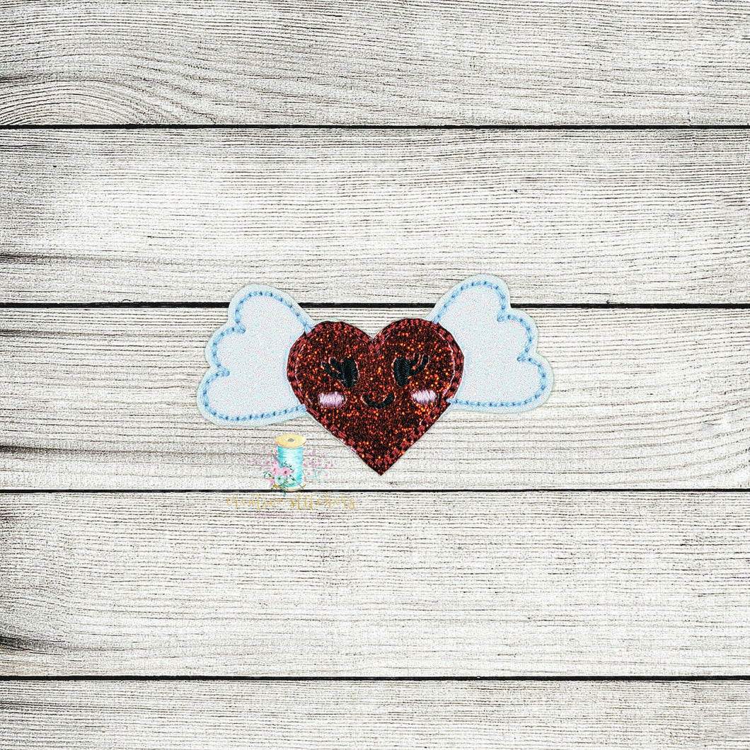 Heart & Wings Feltie Digital Embroidery Design File
