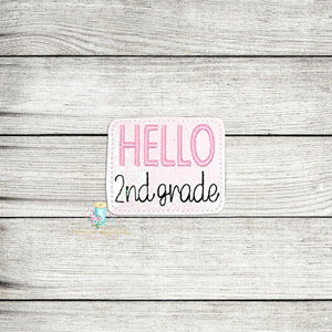Hello 2nd Grade Feltie Digital Embroidery Design File