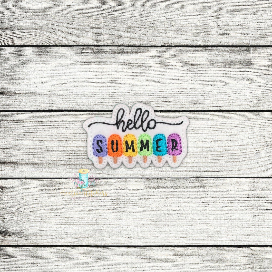 Hello Summer Popsicle Digital Embroidery Design File PP