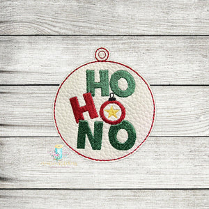 Ho Ho Ho Ornament Digital Embroidery Design File