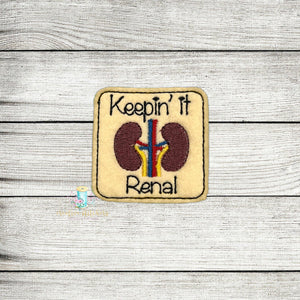 Keepin It Renal Feltie Digital Embroidery Design File