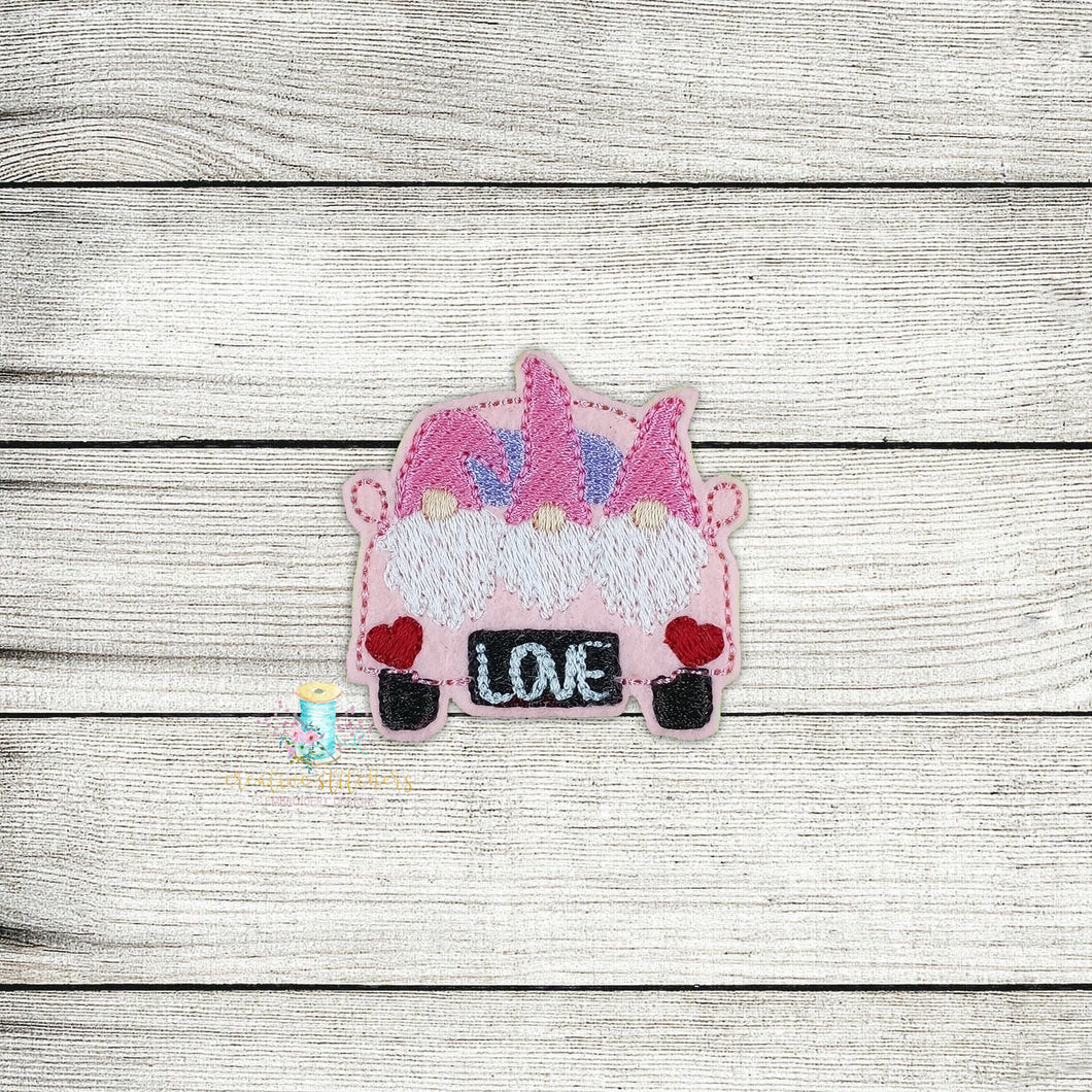 Love Gnome Fill Truck Feltie Digital Embroidery Design File