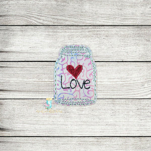 Love Mason Jar Feltie Digital Embroidery Design File