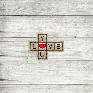 Love You Tiles Feltie Digital Embroidery Design File