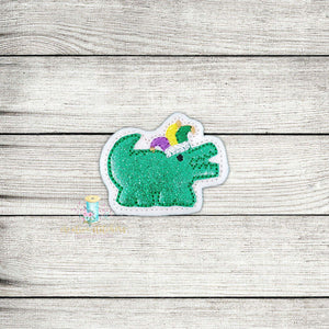 Mardi Gras Gator Digital Embroidery Design File