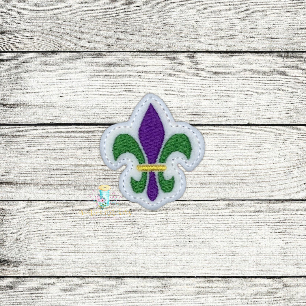 Mardi Gras Fluer De Lis Feltie Digital Embroidery Design File