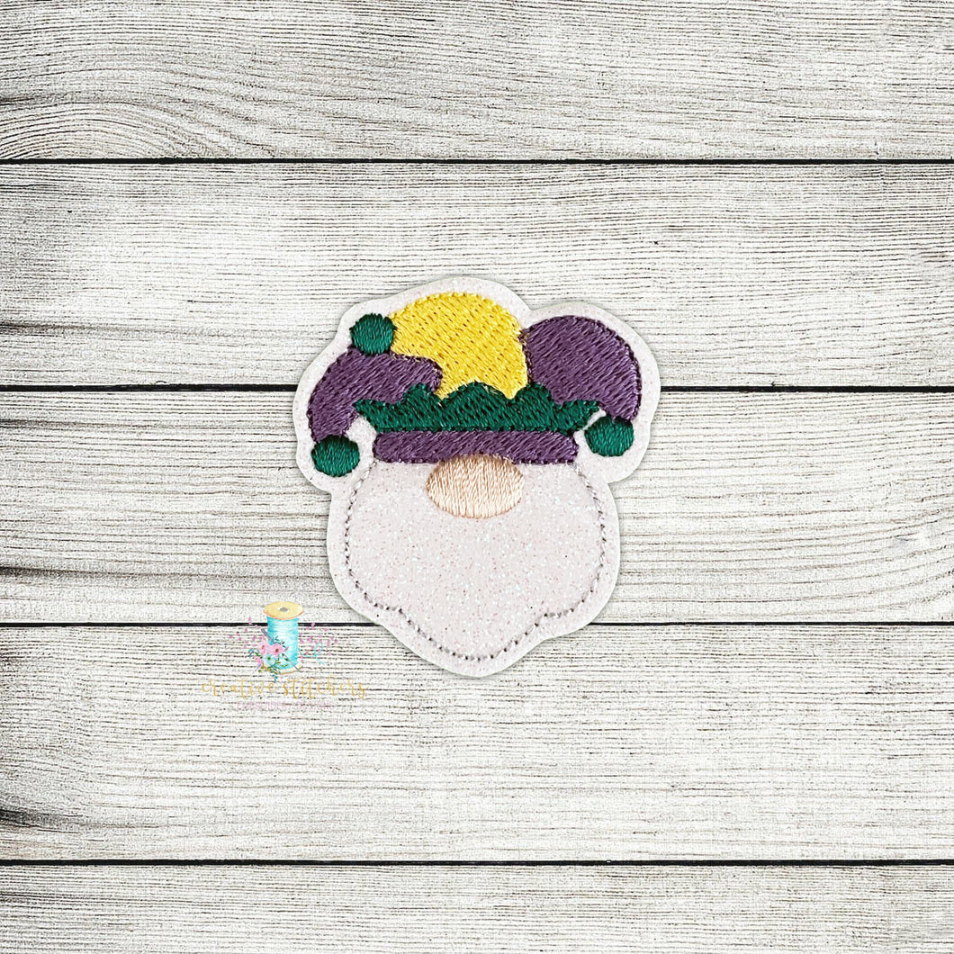 Mardi Gras Gnome Feltie Digital Embroidery Design File