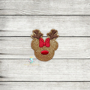 Mrs Mouse Rudolf Feltie Digital Embroidery Design File