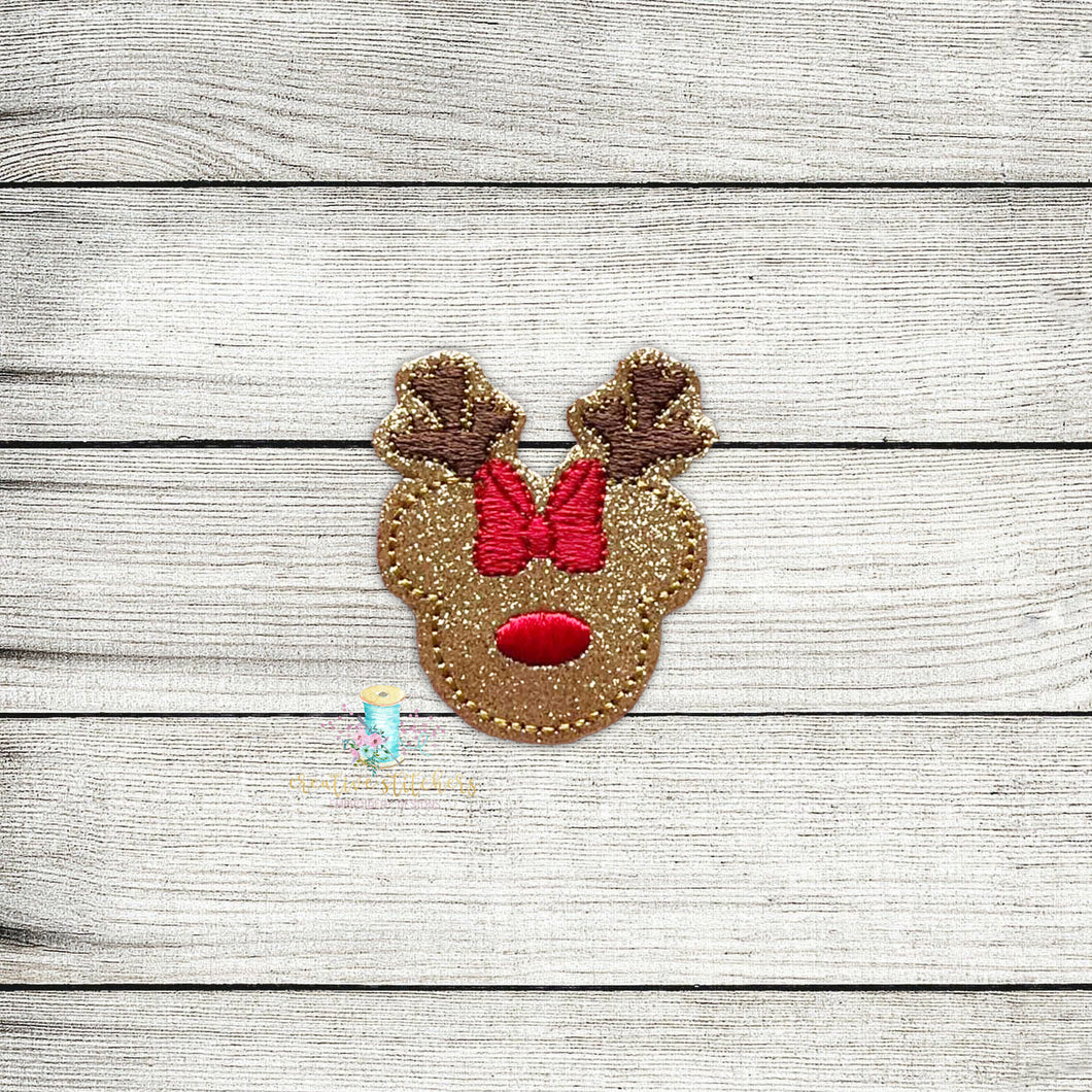 Mrs Mouse Rudolf Feltie Digital Embroidery Design File