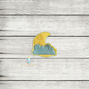 Moon and Clouds Digital Embroidery Design File