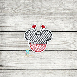 Mouse Hearts Feltie Digital Embroidery Design File
