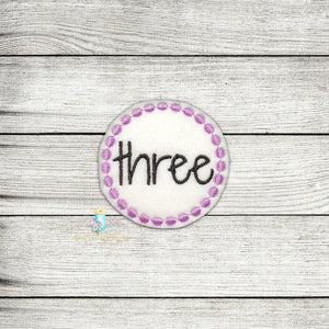 Number 3 Feltie Digital Embroidery Design File