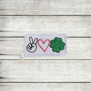 Peace Love and Clover Feltie Digital Embroidery Design File