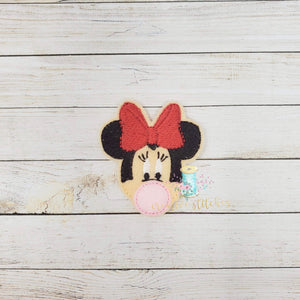 Bubble Miss Mouse Head Digital Embroidery Design File