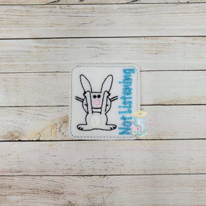 Not Listening Bunny Digital Embroidery Design File