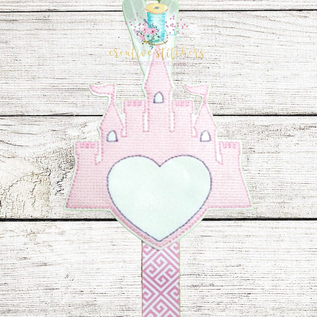 Castle Heart Bow Holder Digital Embroidery Design File PP