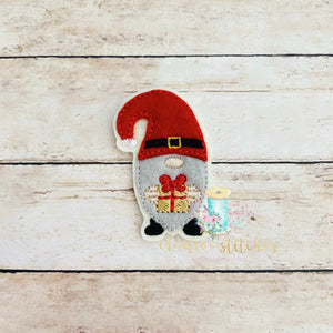 Christmas Gift Gnome Feltie Digital Embroidery Design File