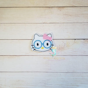 Nerdy Kitty Digital Embroidery Design File