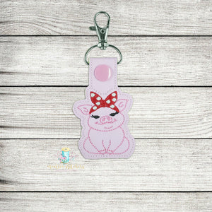 Pig Keyfob Feltie Digital Embroidery Design File