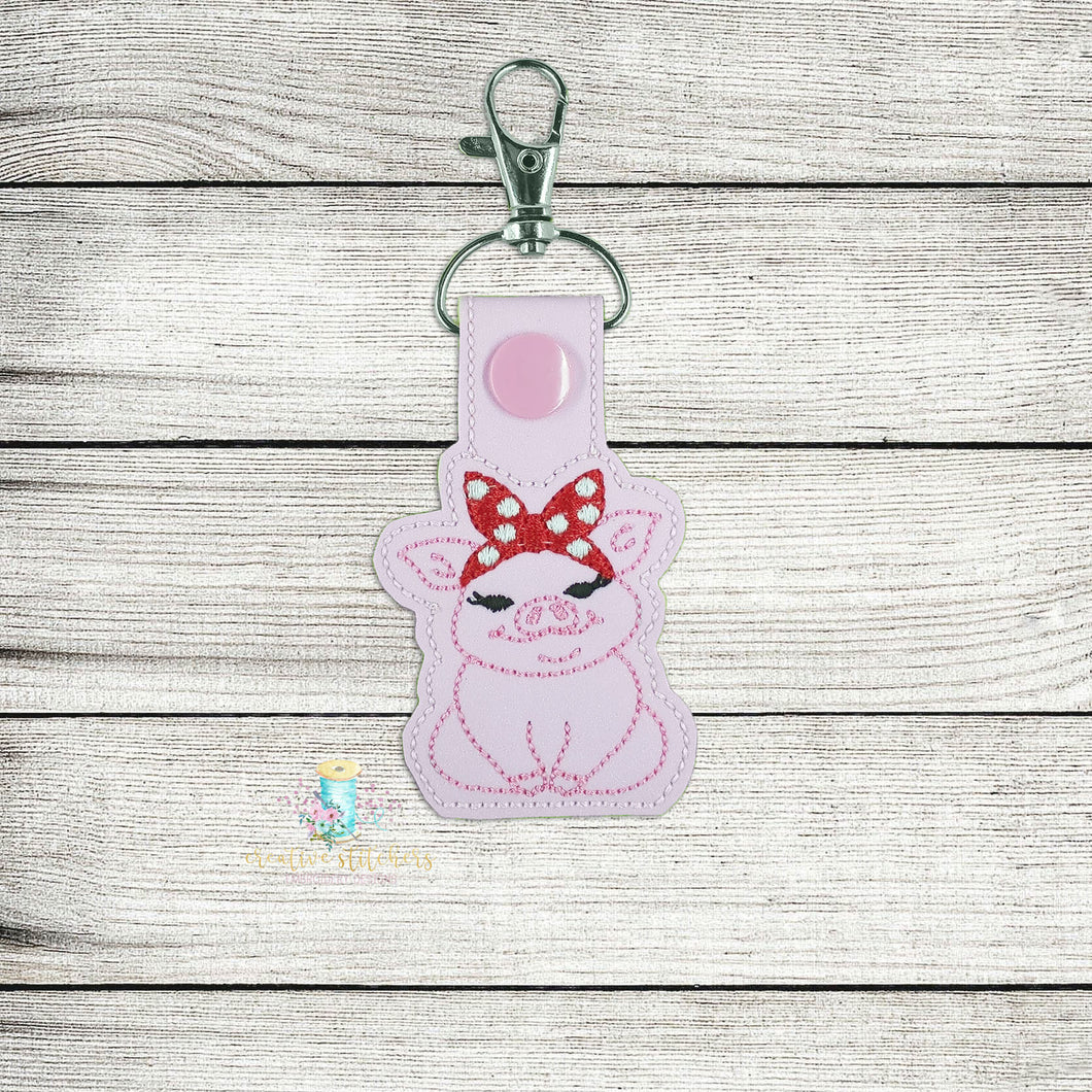 Pig Keyfob Feltie Digital Embroidery Design File