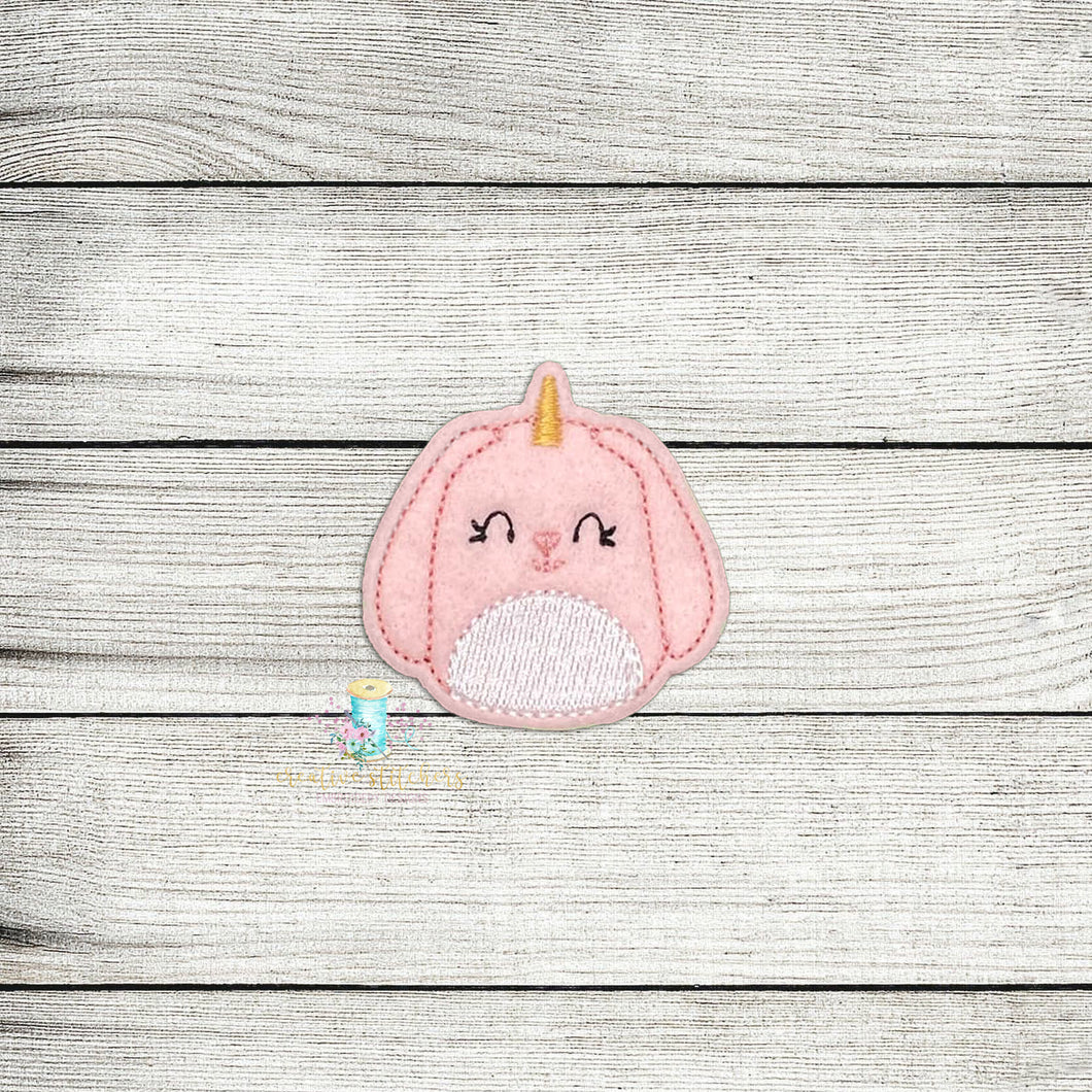 Pink Bunnycorn Feltie Digital Embroidery Design File