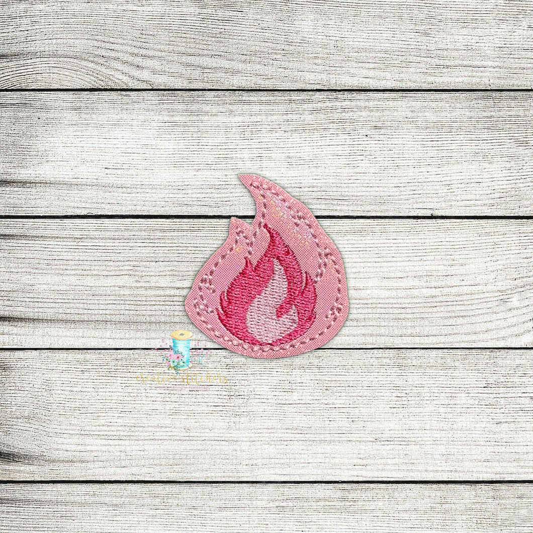 Pink Flame Feltie Digital Embroidery Design File